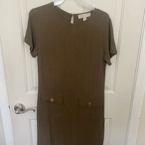 Green Michael Kors Gauzy Shift Dress